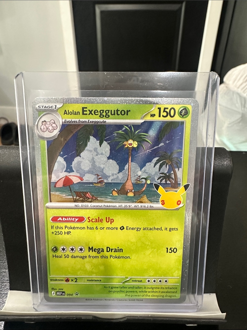 Pokemon Alolan Exeggutor Trading Card - Green, Yellow
